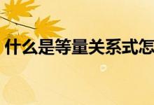 什么是等量關(guān)系式怎么寫（什么是等量關(guān)系）