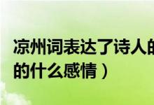 涼州詞表達(dá)了詩人的什么（涼州詞表達(dá)了詩人的什么感情）