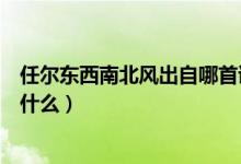 任爾東西南北風(fēng)出自哪首詩(任爾東西南北風(fēng)的上一句詩是什么)