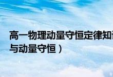 高一物理動量守恒定律知識點（高中物理知識點總結(jié)：動量與動量守恒）