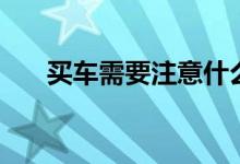買車需要注意什么（買車的注意事項(xiàng)）