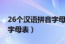 26個漢語拼音字母表怎么讀（26個漢語拼音字母表）