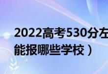 2022高考530分左右能上什么大學(xué)（文理科能報哪些學(xué)校）