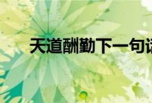 天道酬勤下一句話（天道酬勤下一句）