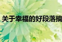 關(guān)于幸福的好段落摘抄(優(yōu)美作文素材積累)