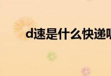 d速是什么快遞呢（d速是什么快遞）