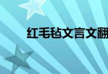 紅毛氈文言文翻譯及注釋（紅毛氈）