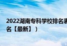 2022湖南?？茖W(xué)校排名表及分?jǐn)?shù)線（2022湖南?？茖W(xué)校排名【最新】）
