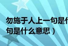 勿施于人上一句是什么二年級（勿施于人上一句是什么意思）