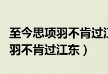 至今思項羽不肯過江東表達(dá)的意思（至今思項羽不肯過江東）