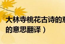 大林寺桃花古詩(shī)的意思視頻（大林寺桃花古詩(shī)的意思翻譯）