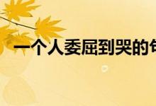 一個(gè)人委屈到哭的句子（痛到心碎的短句）