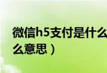 微信h5支付是什么意思?。ㄎ⑿舎5支付是什么意思）