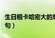 生日粗卡哈密大的意思（生日粗卡哈密達(dá)下一句）