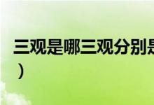 三觀是哪三觀分別是什么意思（三觀是哪三觀）