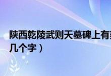 陜西乾陵武則天墓碑上有刻字嗎（陜西乾陵武則天墓碑上有幾個字）