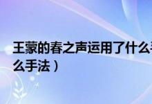 王蒙的春之聲運(yùn)用了什么手法（王蒙的小說(shuō)春之聲是運(yùn)用什么手法）