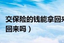 交保險(xiǎn)的錢能拿回來嗎視頻（交保險(xiǎn)的錢能拿回來嗎）
