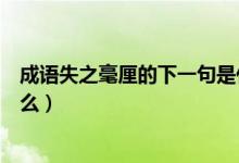 成語(yǔ)失之毫厘的下一句是什么（成語(yǔ)失之毫厘的下一句是什么）
