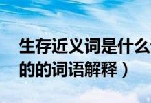 生存近義詞是什么詞語（生存的近義詞 生存的的詞語解釋）