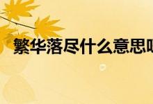 繁華落盡什么意思呀（繁華落盡什么意思）