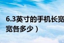 6.3英寸的手機長寬各多少（6.3英寸的手機長寬各多少）