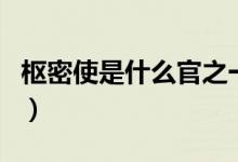 樞密使是什么官之一（樞密使是什么官和宰相）