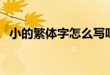 小的繁體字怎么寫呀（小的繁體字怎么寫）