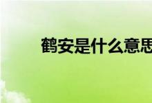 鶴安是什么意思（好a是什么意思）