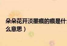 朵朵花開(kāi)淡墨痕的痕是什么意思（朵朵花開(kāi)淡墨痕的痕是什么意思）