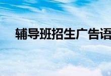 輔導(dǎo)班招生廣告語(yǔ)簡(jiǎn)短（輔導(dǎo)班宣傳語(yǔ)）