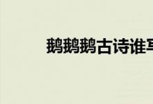 鵝鵝鵝古詩誰寫的（鵝鵝鵝古詩）