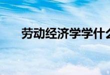 勞動經(jīng)濟學學什么（主要課程有哪些）