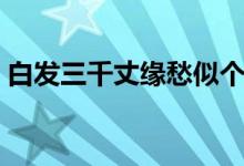 白發(fā)三千丈緣愁似個(gè)長(zhǎng)的意思（白發(fā)三千丈）