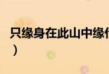 只緣身在此山中緣什么意思（只緣身在此山中）