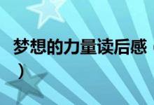 夢(mèng)想的力量讀后感（怎么寫(xiě)讀夢(mèng)想的力量有感）
