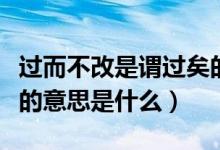 過而不改是謂過矣的意思（過而不改是謂過矣的意思是什么）