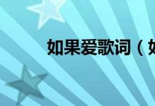 如果愛歌詞（如果愛歌詞是什么）