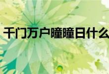 千門萬(wàn)戶曈曈日什么意思（千門萬(wàn)戶曈曈日）