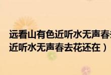 遠看山有色近聽水無聲春去花還在謎底是什么（遠看山有色近聽水無聲春去花還在）