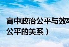 高中政治公平與效率的關(guān)系（高中政治效率和公平的關(guān)系）