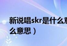 新說(shuō)唱skr是什么意思（說(shuō)唱里面的skr是什么意思）