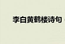 李白黃鶴樓詩句（李白黃鶴樓的詩句）