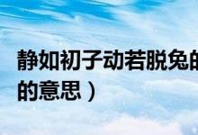 靜如初子動若脫兔的故事（動若脫兔靜如初子的意思）
