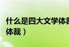 什么是四大文學體裁（文學四大體裁是哪四大體裁）