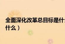 全面深化改革總目標是什么和什么（全面深化改革總目標是什么）