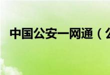 中國公安一網(wǎng)通（公安一網(wǎng)通是什么意思）