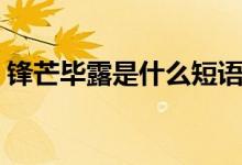 鋒芒畢露是什么短語（鋒芒畢露是什么意思）