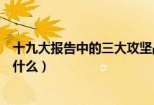 十九大報(bào)告中的三大攻堅(jiān)戰(zhàn)（十九大報(bào)告中的三大攻堅(jiān)戰(zhàn)是什么）