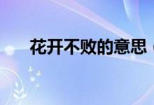 花開(kāi)不敗的意思(花開(kāi)不敗什么意思)